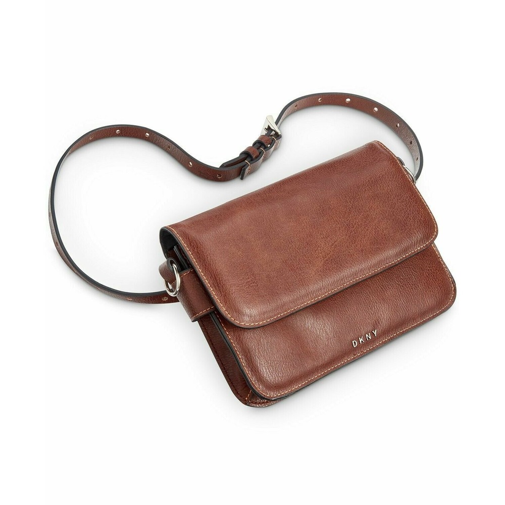 DKNY Cognac Brown faux leather belt Bag fanny pack Small / S nwt